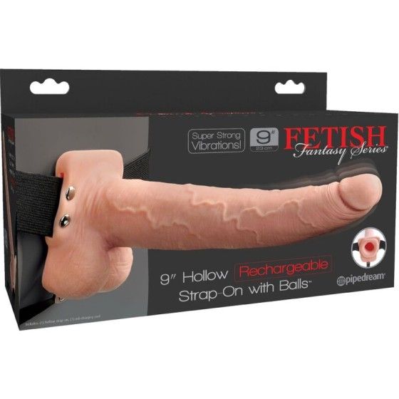 FETISH FANTASY SERIES - ADJUSTABLE HARNESS REALISTIC PENIS WITH BALLS RECHARGEABLE AND VIBRATOR 23 CM FETISH FANTASY SERIES - 5