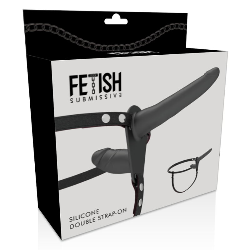 FETISH SUBMISSIVE HARNESS - BLACK DOUBLE PENETRATION FETISH SUBMISSIVE HARNESS - 5