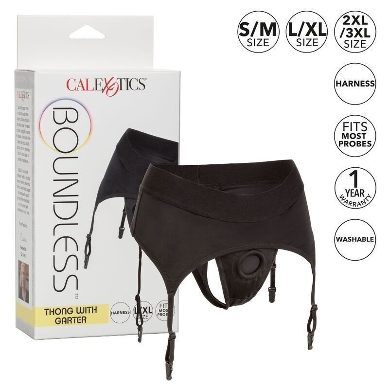 CALIFORNIA EXOTICS - BOUNDLESS THONG WITH GARTER S/M CALIFORNIA EXOTICS - 2