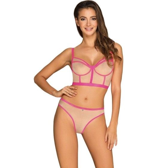 OBSESSIVE - NUDELIA SET TWO PIECES PINK S/M OBSESSIVE SETS - 1