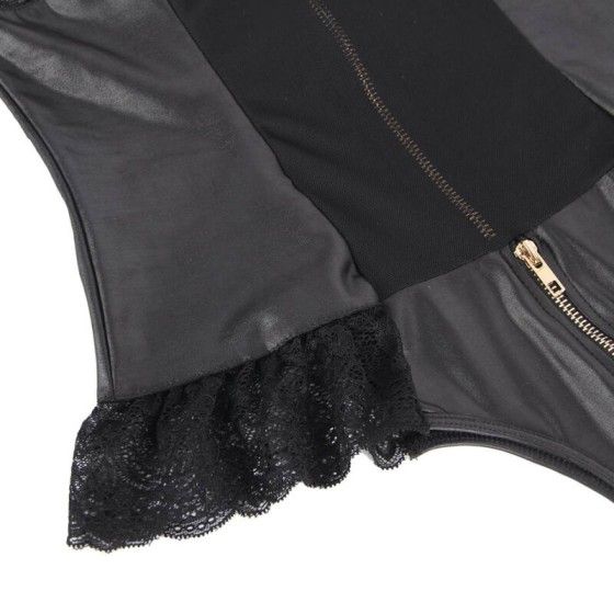 QUEEN LINGERIE - TEDDY WITH ZIPPER S/M QUEEN LINGERIE - 4