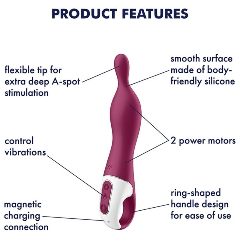 SATISFYER - AMAZING 1 ASPOT VIBRATOR BERRY SATISFYER VIBRATOR - 4