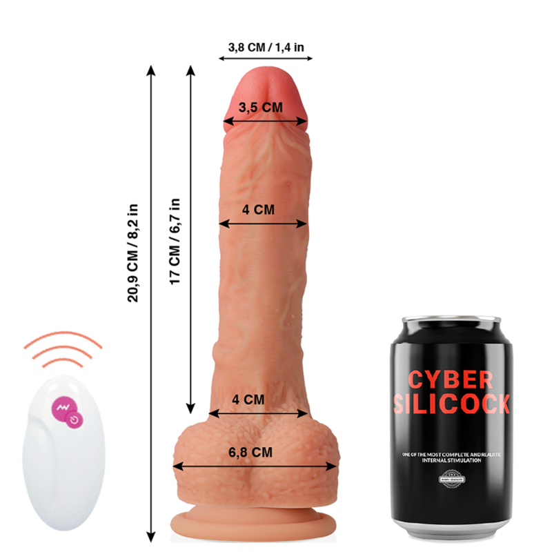 CYBER SILICOCK - REMOTE CONTROL REALISTIC MASTER HUCK 20.9 CM -O- 4 CM CYBER SILICOCK - 2