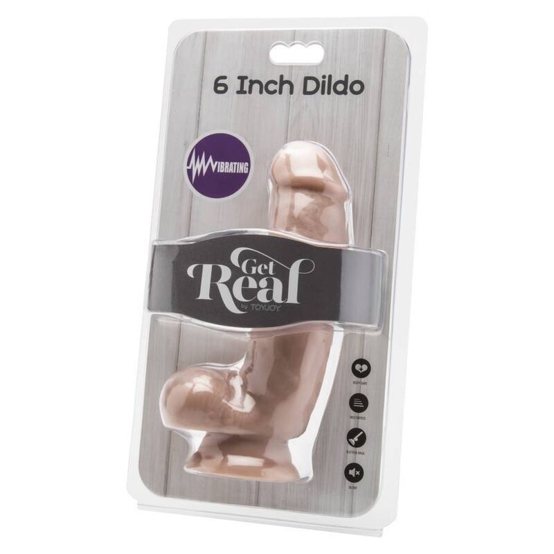 GET REAL - DILDO 12 CM WITH BALLS VIBRATOR SKIN GET REAL - 2