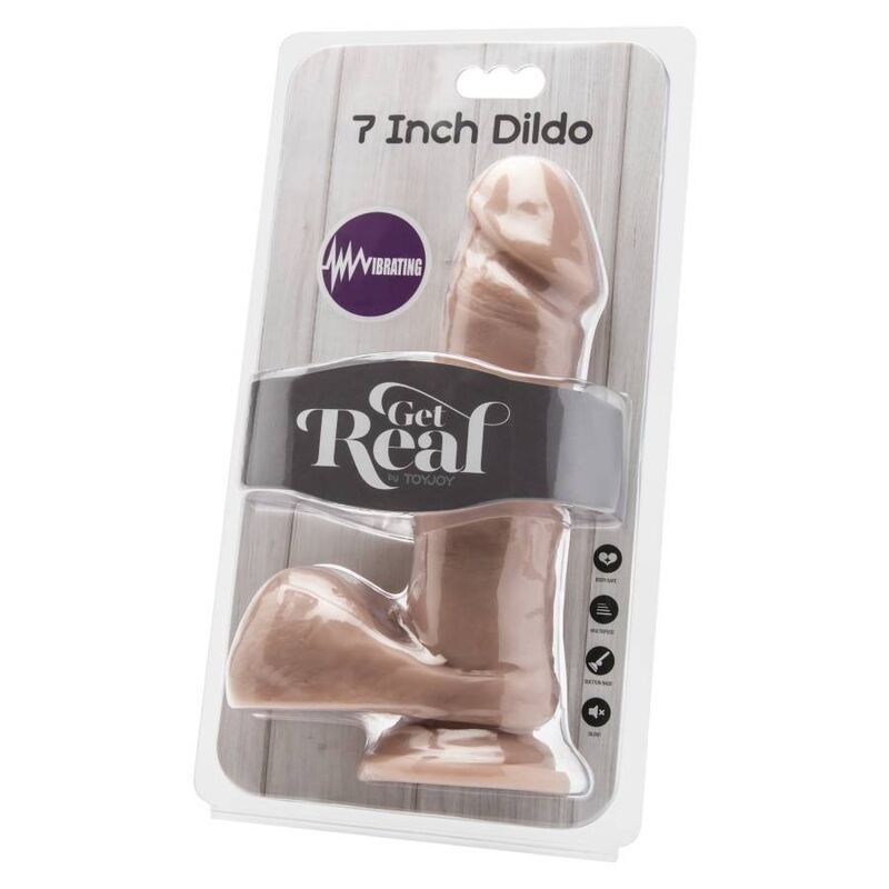 GET REAL - DILDO 18 CM WITH BALLS VIBRATOR SKIN GET REAL - 2