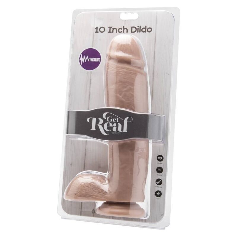 GET REAL - DILDO 25,5 CM WITH BALLS VIBRATOR SKIN GET REAL - 2