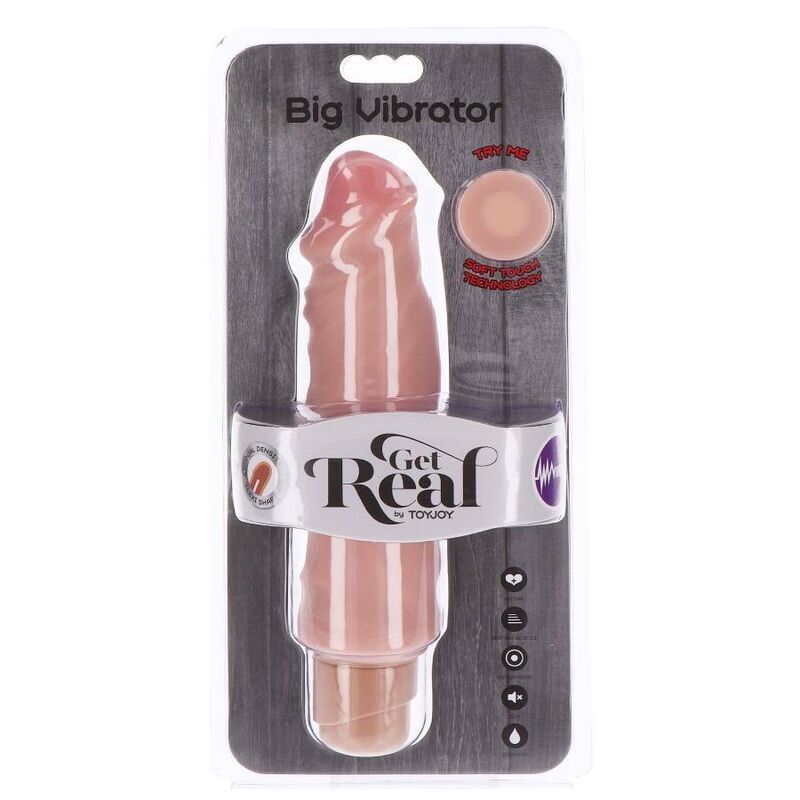 GET REAL - DUAL DENSITY BIG VIBRATOR 20,5 CM SKIN GET REAL - 4