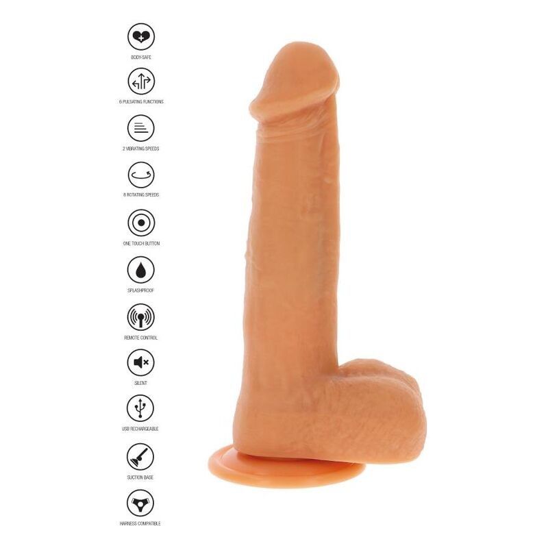 GET REAL - ROTATING BEADS VIBRATING DILDO SKIN GET REAL - 4