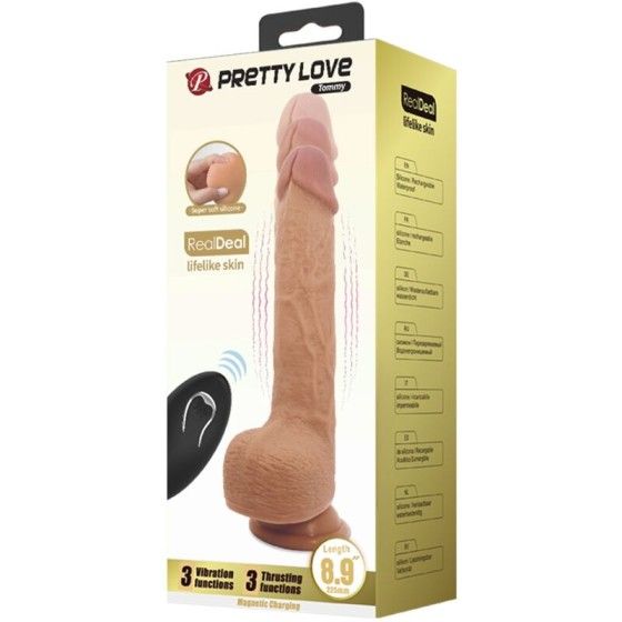 PRETTY LOVE - TOMMY REALISTIC DILDO VIBRATOR 22.5 CM PRETTY LOVE FLIRTATION - 7