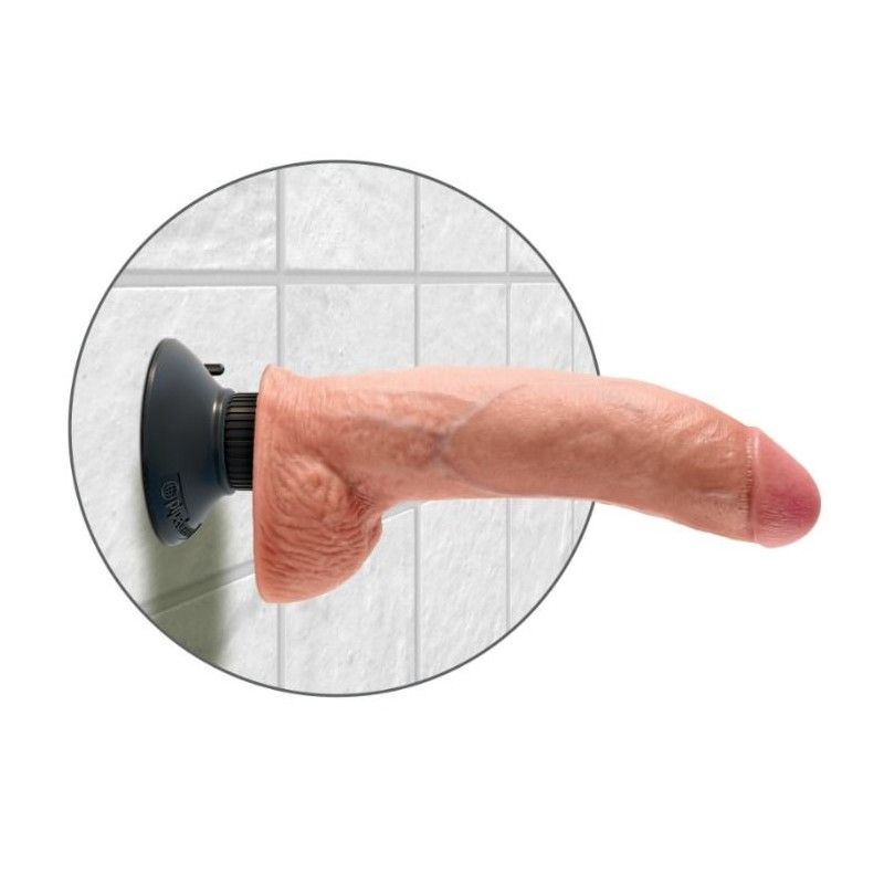 KING COCK - 23 CM VIBRATING COCK WITH BALLS FLESH KING COCK - 4