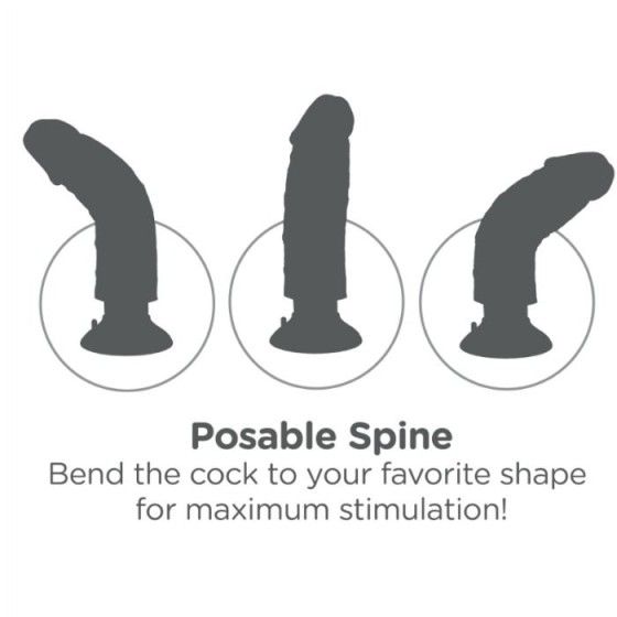 KING COCK - 23 CM VIBRATING COCK WITH BALLS FLESH KING COCK - 6