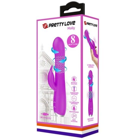 PRETTY LOVE - MOLLY VIBRATOR WITH RECHARGEABLE ROTATION PRETTY LOVE SMART - 7