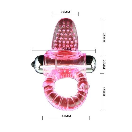 BAILE - SWEET ABS 10 RHYTHMS RING PINK VIBRATOR PENIS RING BAILE FOR HIM - 4