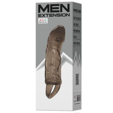 BAILE - PENIS EXTENDER COVER WITH STRAP FOR TESTICLES BLACK 13.5 CM