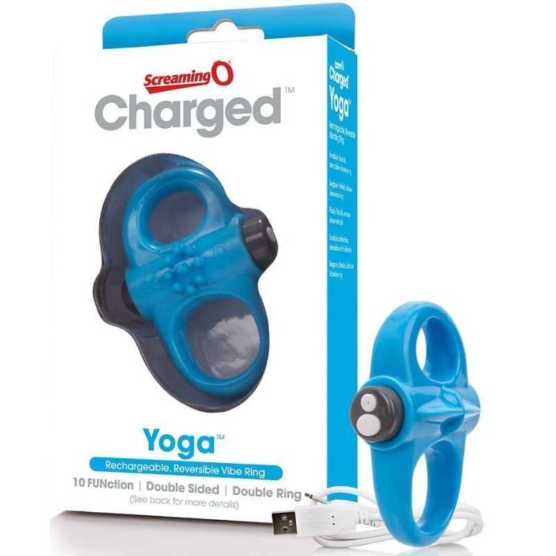 SCREAMING O - RECHARGEABLE VIBRATING RING YOGA BLUE SCREAMING O - 2