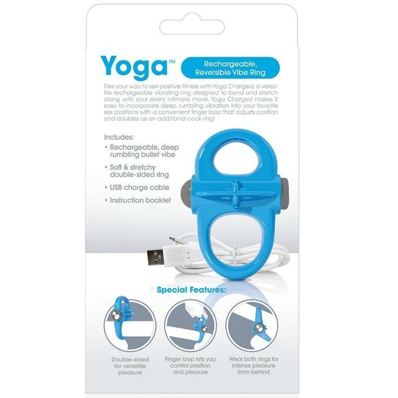 SCREAMING O - RECHARGEABLE VIBRATING RING YOGA BLUE SCREAMING O - 3