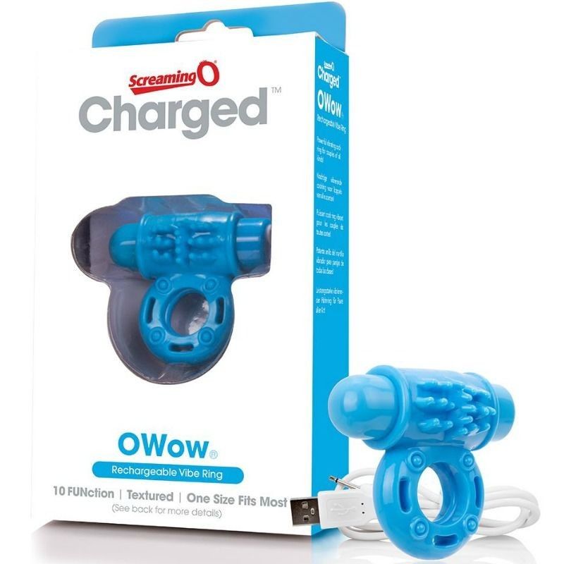 SCREAMING O - RING VIBRATOWOW RECHARGEABLE BLUE SCREAMING O - 2