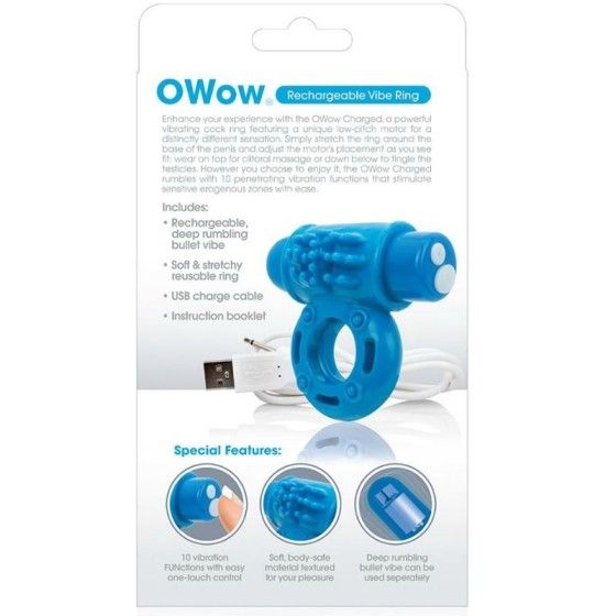 SCREAMING O - RING VIBRATOWOW RECHARGEABLE BLUE SCREAMING O - 3