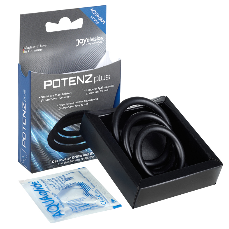 JOYDIVISION POTENZDUO - PLUS 3 BLACK RINGS SET - S, M, L JOYDIVISION POTENZDUO - 2