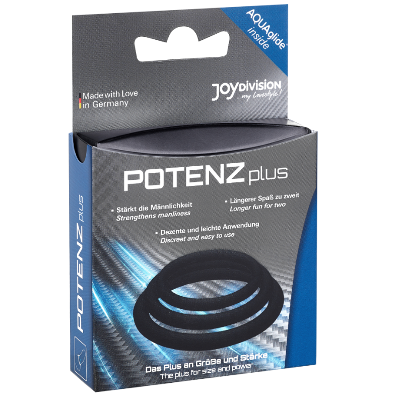 JOYDIVISION POTENZDUO - PLUS 3 BLACK RINGS SET - S, M, L JOYDIVISION POTENZDUO - 3