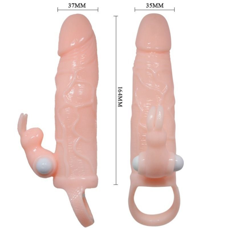 BAILE - BRAVE MAN PENIS COVER WITH RABBIT AND DOUBLE ENGINE FLESH 16.5 CM BAILE FOR HIM - 5