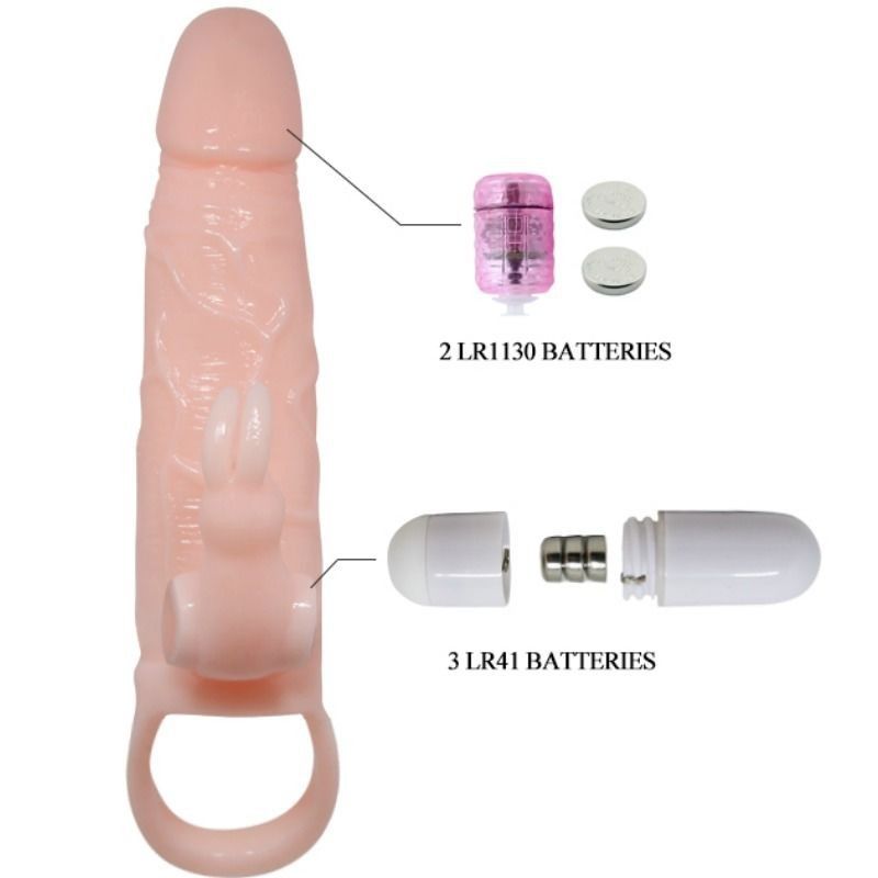 BAILE - BRAVE MAN PENIS COVER WITH RABBIT AND DOUBLE ENGINE FLESH 16.5 CM BAILE FOR HIM - 7