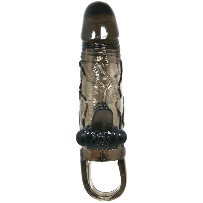 BAILE - BRAVE MAN PENIS COVER WITH CLIT AND ANAL STIMULATION DOUBLE BULLET BLACK 16.5 CM BAILE FOR HIM - 2