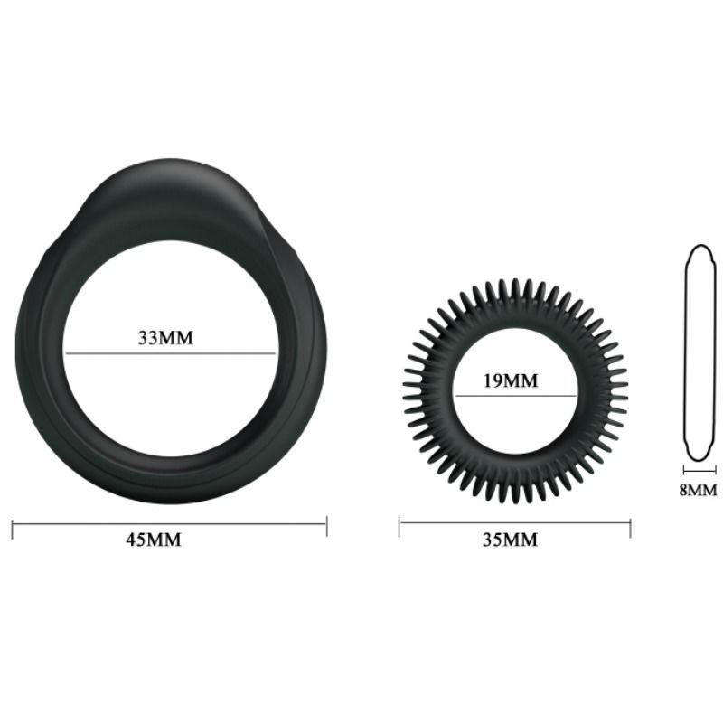 BAILE - KIT 2 SILICONE RINGS RING MANHOOD BAILE FOR HIM - 5