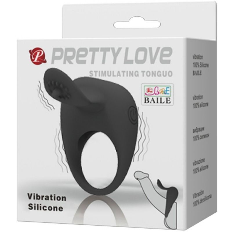 PRETTY LOVE - VIBRATING RING WITH TONGUE PRETTY LOVE MALE - 8