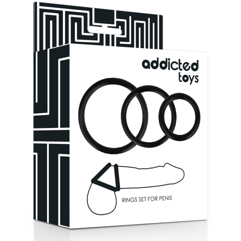 ADDICTED TOYS - RINGS SET FOR PENIS BLACK ADDICTED TOYS - 4