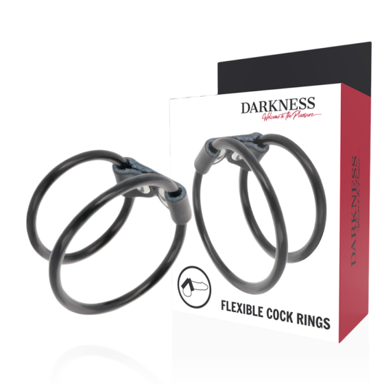 DARKNESS - DOUBLE FLEXIBLE PENIS RING