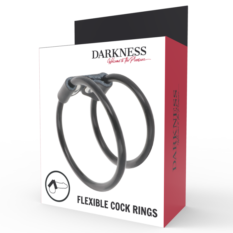DARKNESS - DOUBLE FLEXIBLE PENIS RING DARKNESS SENSATIONS - 4