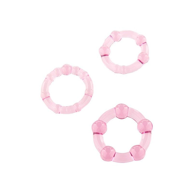 SEVEN CREATIONS - SET OF THREE PINK PENIS RINGS SEVEN CREATIONS - 1