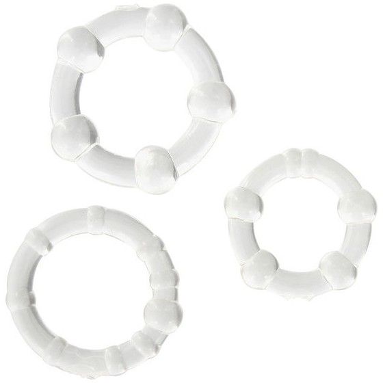 SEVEN CREATIONS - SET OF THREE TRANSPARENT PENIS RINGS SEVEN CREATIONS - 1