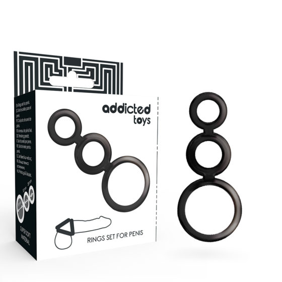 ADDICTED TOYS - RINGS SET FOR PENIS - SMOKED ADDICTED TOYS - 1