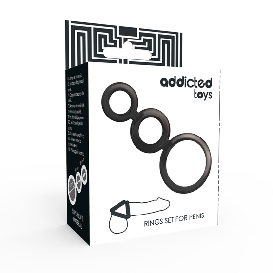 ADDICTED TOYS - RINGS SET FOR PENIS - SMOKED ADDICTED TOYS - 4