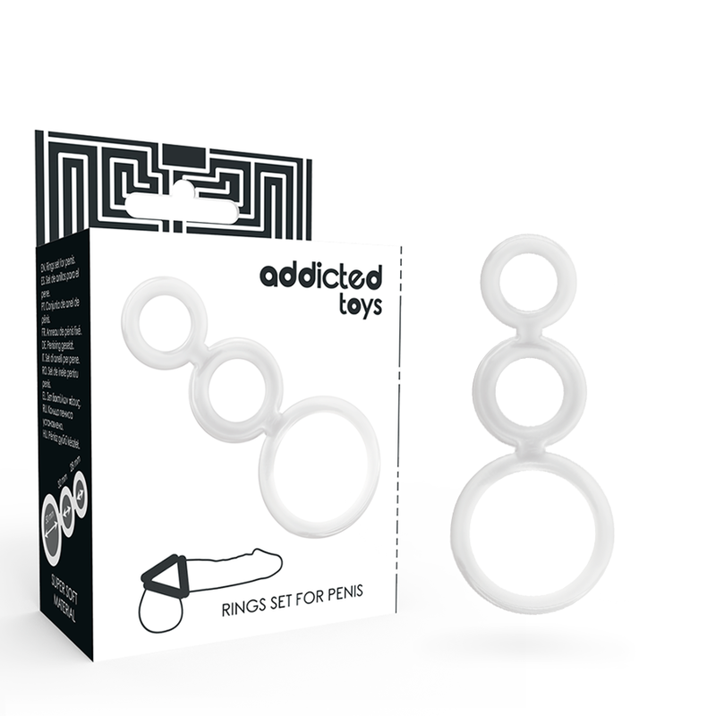 ADDICTED TOYS - RINGS SET FOR PENIS TRANSPARENT ADDICTED TOYS - 1