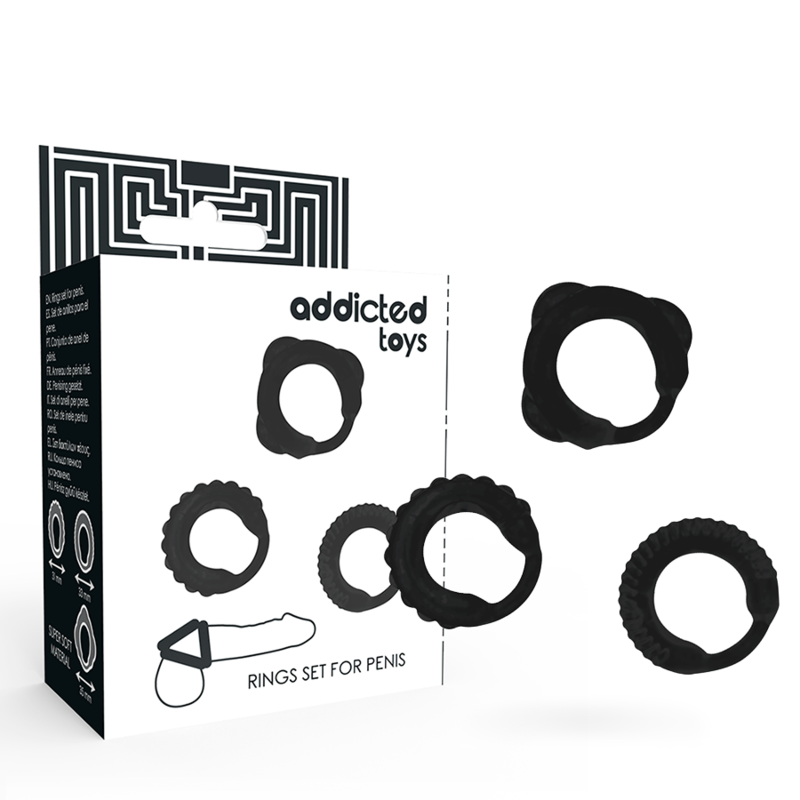 ADDICTED TOYS - C-RING SET BLACK ADDICTED TOYS - 1