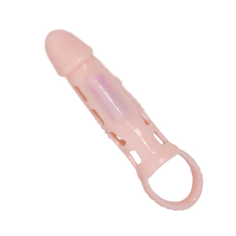 BAILE - PENIS EXTENDER COVER WITH VIBRATION AND NATURAL STRAP 13.5 CM BAILE FOR HIM - 3