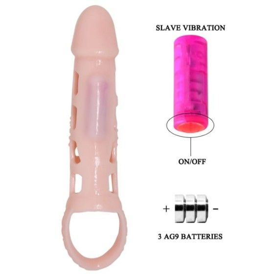BAILE - PENIS EXTENDER COVER WITH VIBRATION AND NATURAL STRAP 13.5 CM BAILE FOR HIM - 4
