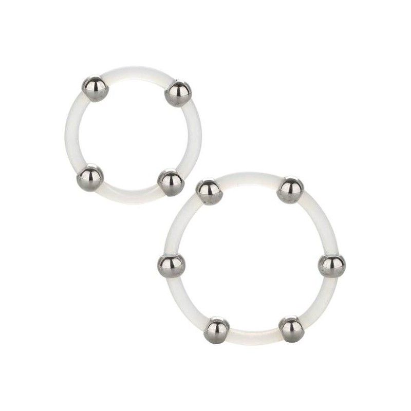 CALIFORNIA EXOTICS - STEEL BEADED SILICONE RING SET CALIFORNIA EXOTICS - 1