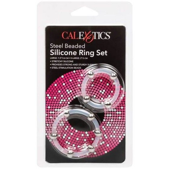 CALIFORNIA EXOTICS - STEEL BEADED SILICONE RING SET CALIFORNIA EXOTICS - 3