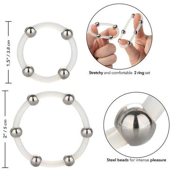 CALIFORNIA EXOTICS - STEEL BEADED SILICONE RING SET CALIFORNIA EXOTICS - 4