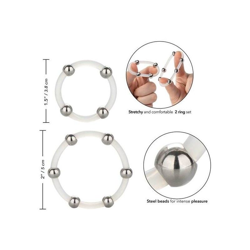 CALIFORNIA EXOTICS - STEEL BEADED SILICONE RING SET CALIFORNIA EXOTICS - 4