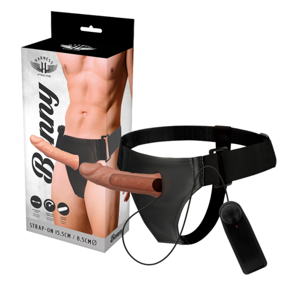 HARNESS ATTRACTION - RNES HOLLOW BENNY WITH VIBRATOR 15 X 4.5CM HARNESS ATTRACTION - 1