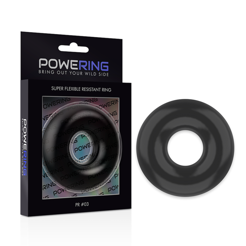 POWERING - SUPER FLEXIBLE AND RESISTANT PENIS RING 5CM PR03 BLACK POWERING - 6