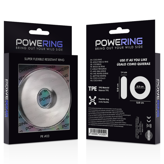 POWERING - SUPER FLEXIBLE AND RESISTANT PENIS RING 5CM PR03 CLEAR POWERING - 12