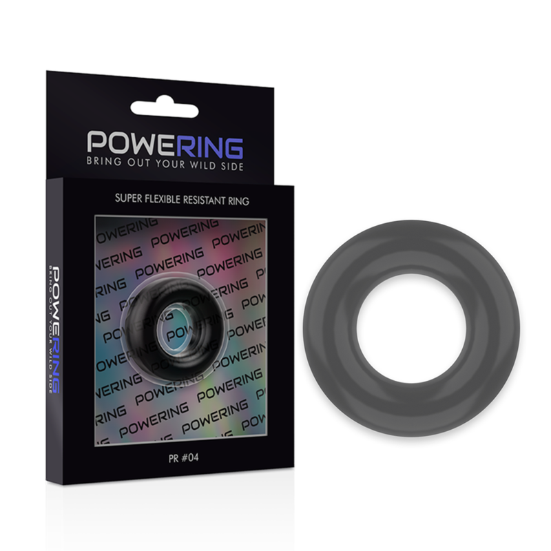 POWERING - SUPER FLEXIBLE AND RESISTANT PENIS RING 3.8CM PR04 BLACK POWERING - 6