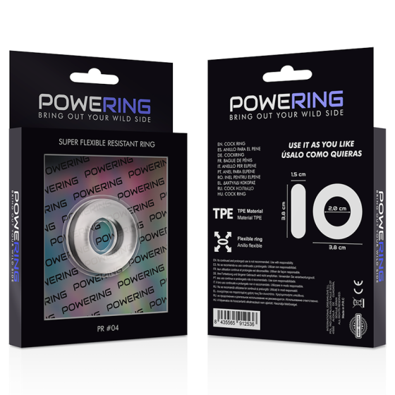 POWERING - SUPER FLEXIBLE AND RESISTANT PENIS RING 3.8CM PR04 CLEAR POWERING - 12