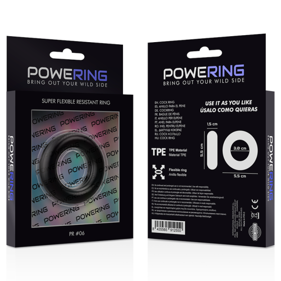 POWERING - SUPER FLEXIBLE AND RESISTANT PENIS RING 5.5CM PR06 BLACK POWERING - 12